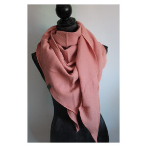 maxituch Musselin - Erwachsene - Altrosa- Rand Rosa