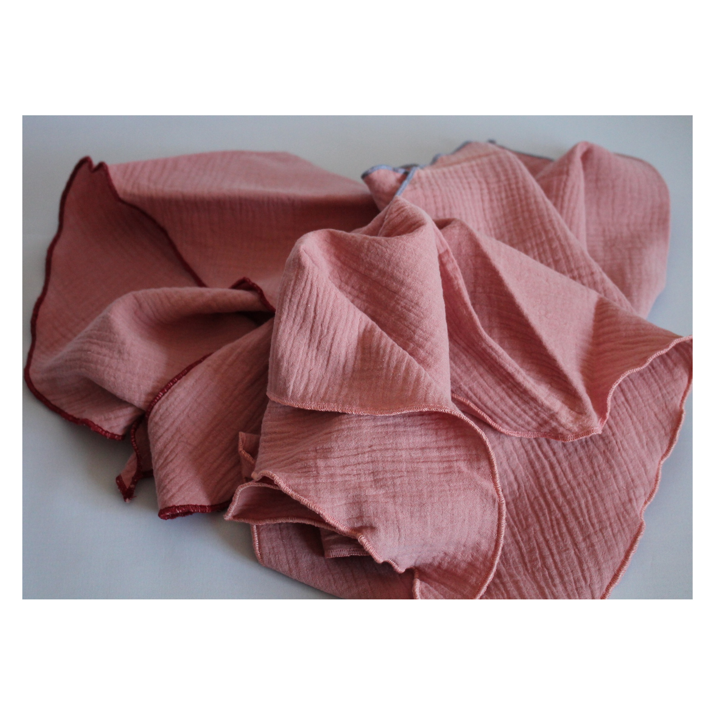 Halstuch - Kinder - Musselin einlagig - Altrosa - 0,90 m x 0,38 m - verschiedene Ränder