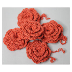 Häkelblüte aus weichem Wollgarn, zum Weiterverarbeiten