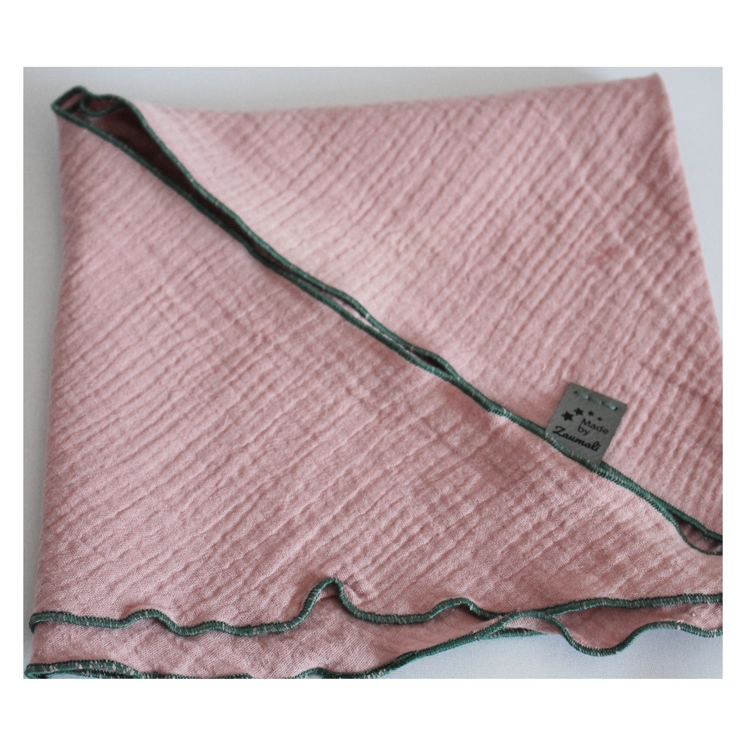 Halstuch - Kinder - Musselin einlagig - Altrosa - 0,90 m x 0,38 m - verschiedene Ränder – Bild 5