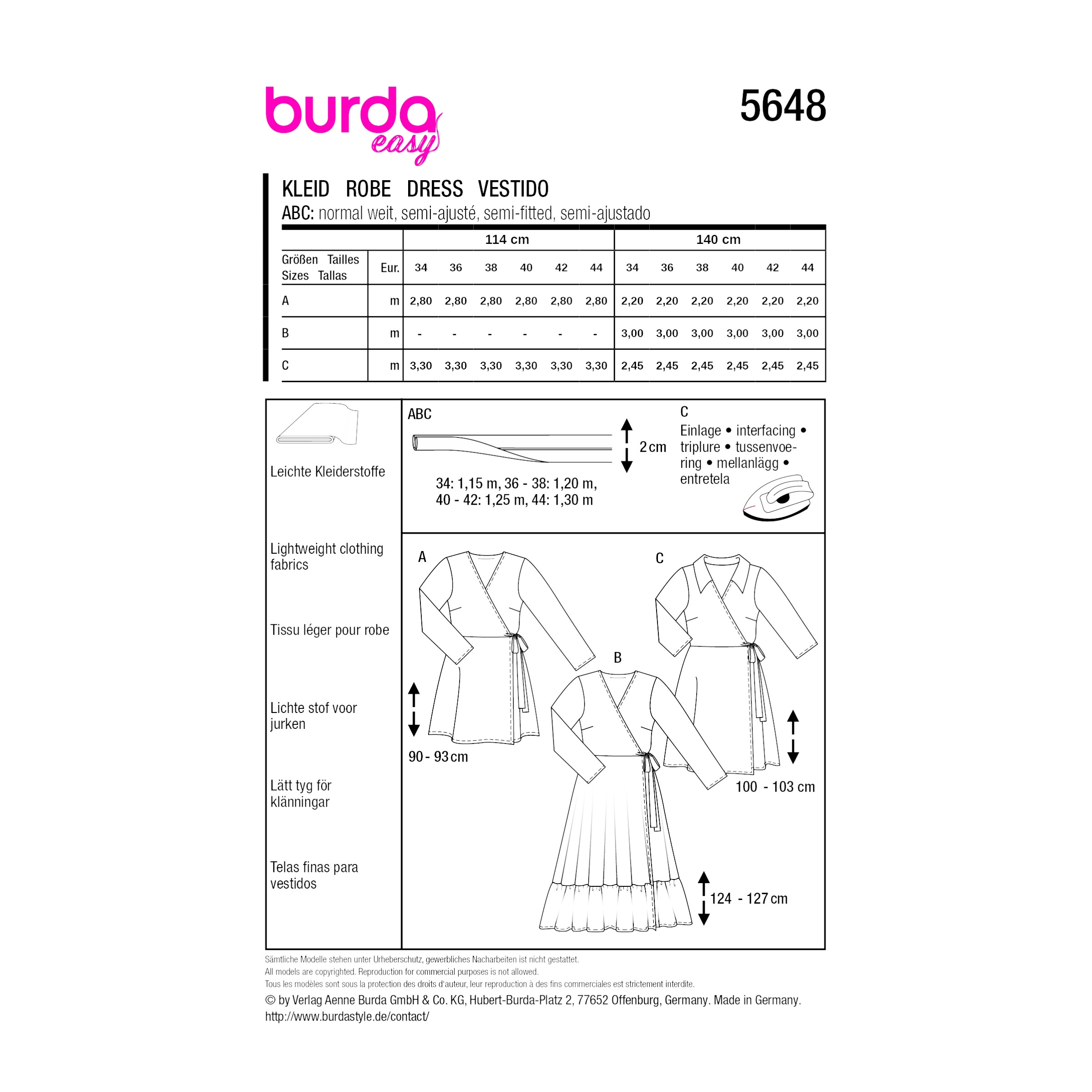 Burda Easy Schnittmuster 5648 Wickelkleid | schlichte Eleganz | Burda Pattern – Bild 8