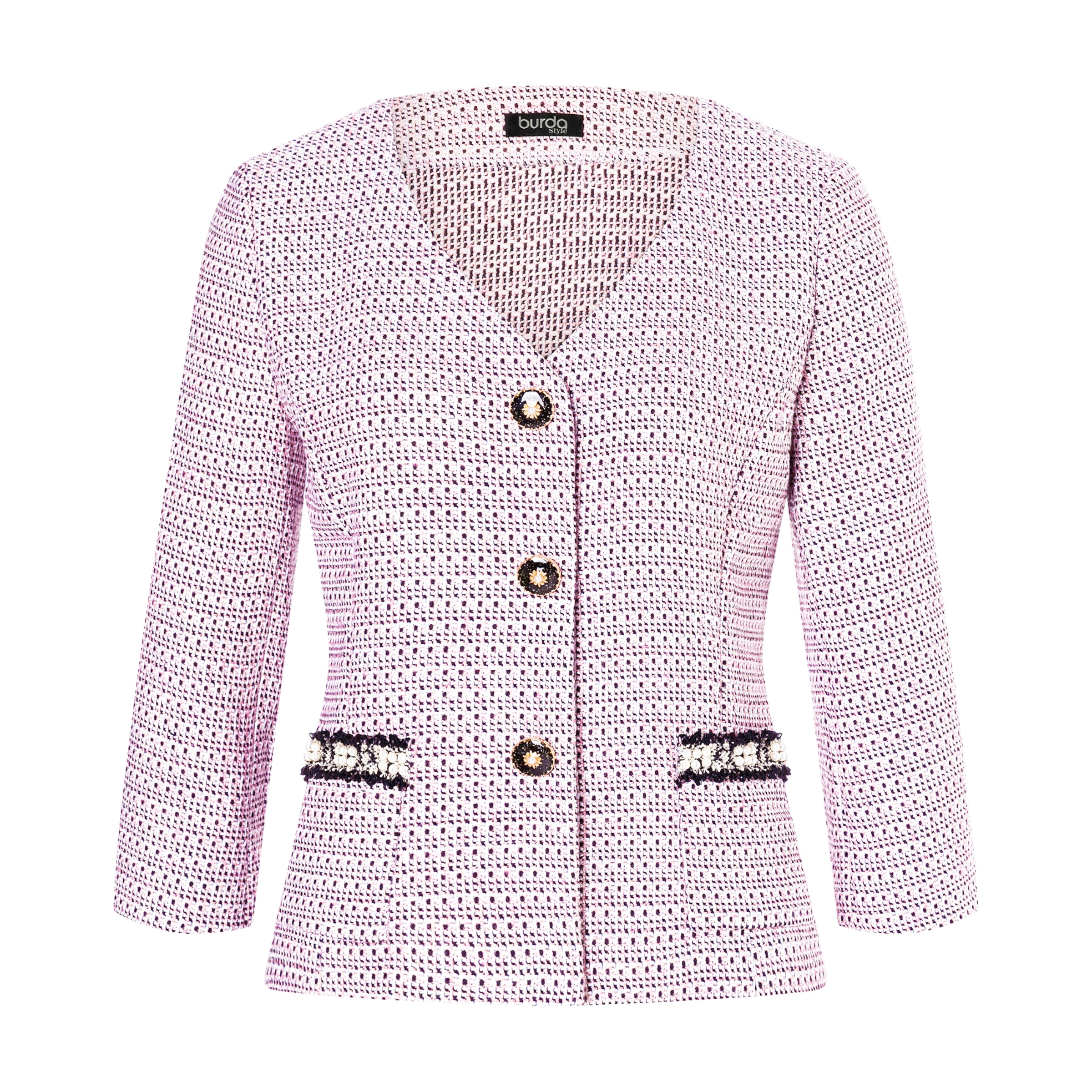 Burda Easy Schnittmuster 5649 kurze Damenjacke | Kragen los - Burda Pattern – Bild 3