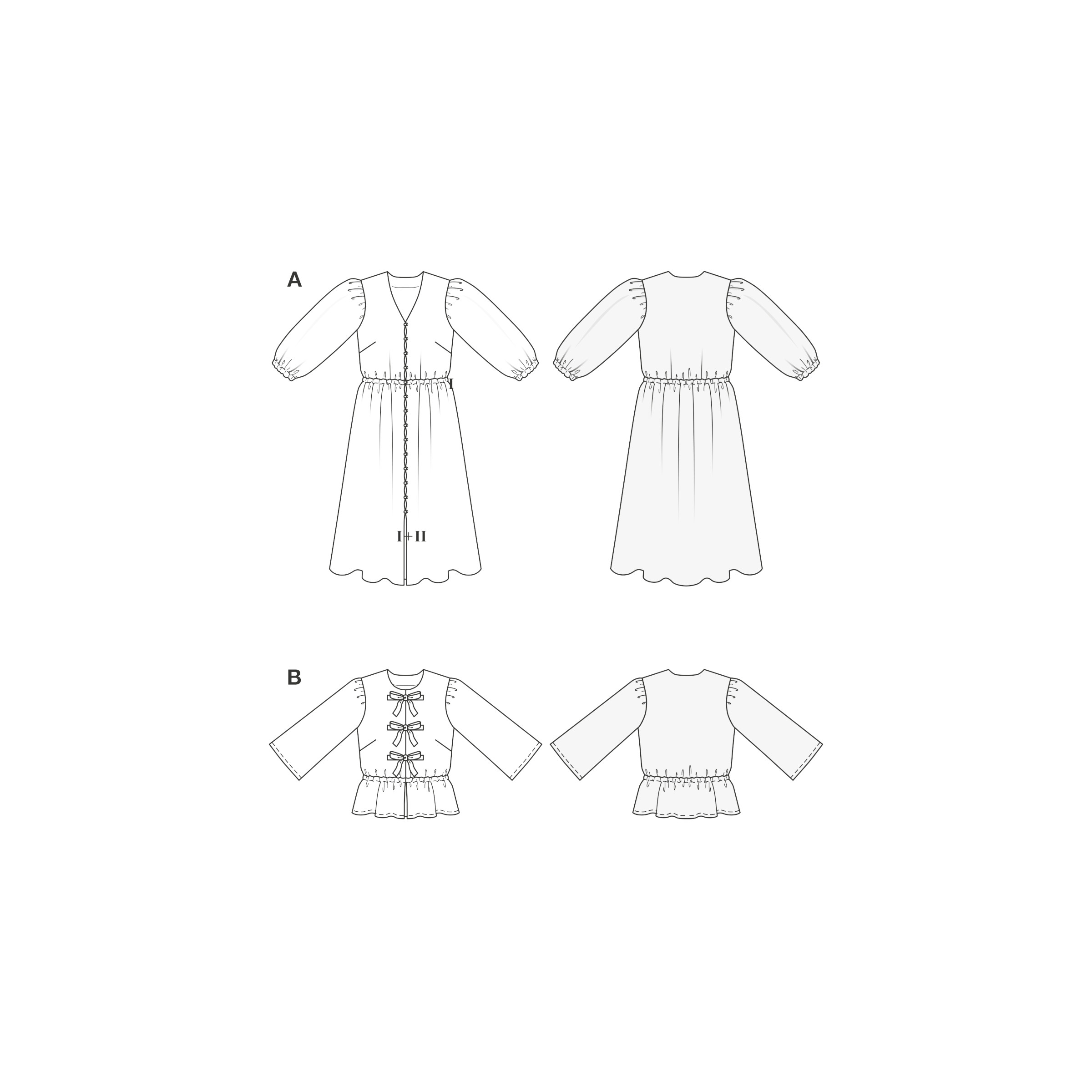 Burda Style Schnittmuster - 5669 - Damenbluse , Kleid mit Gummizug in der Taille – Bild 6