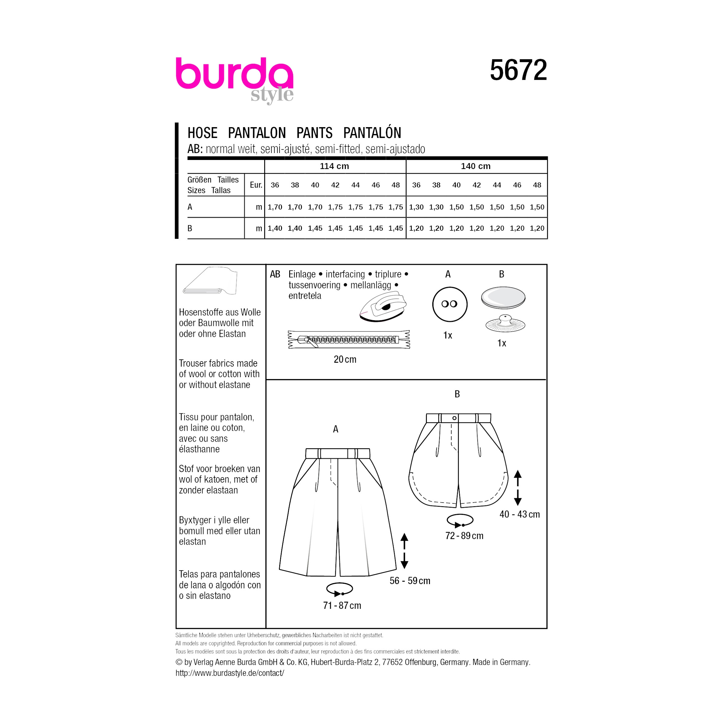 Burda Style Schnittmuster 5672 kurze Damenhose, Shorts – Bild 9