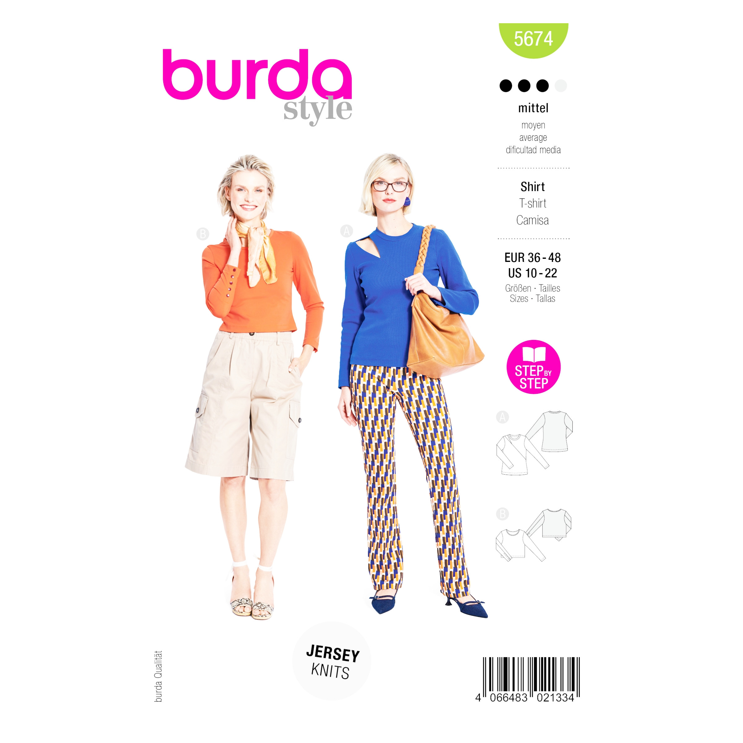 Burda Style Schnittmuster 5674 schlichtes einfaches Damenshirt