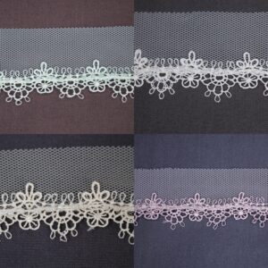 Spitzen Borte mit Perlen - ab 1m - Spitze zum einnähen - 25 mm breit - 4 Farben