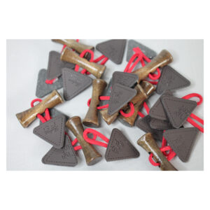 Knebelknopf für Kinderbekleidung braun/rot