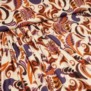 viskose twill mit blüten und paisley muster