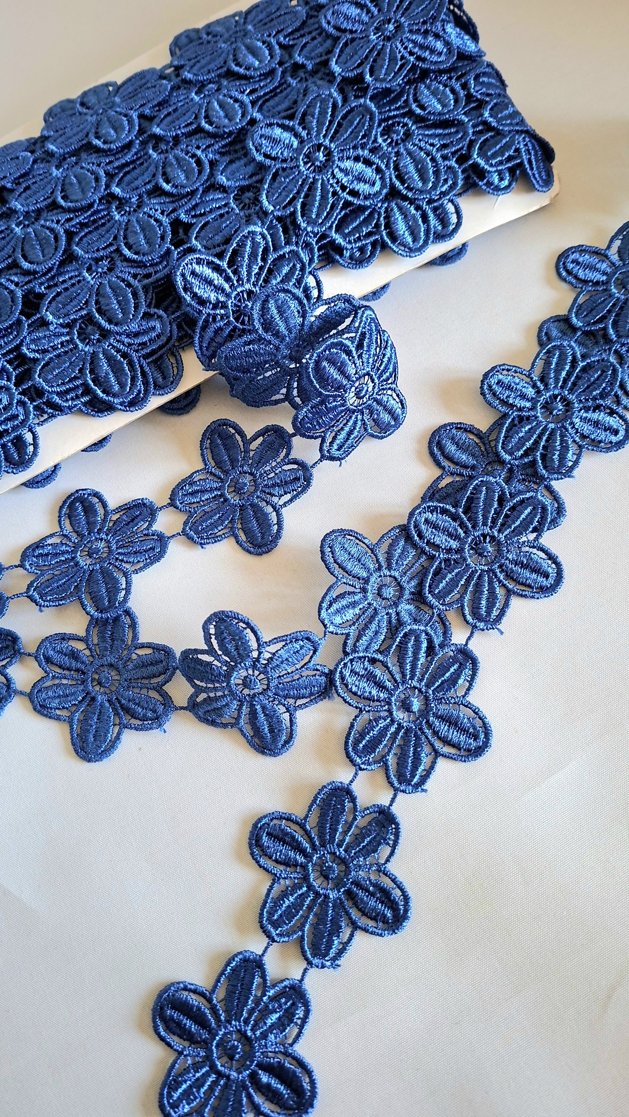 6 m Ätzspitze, Blumen, Breite 45 mm, blau – Bild 3