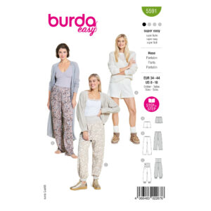 Burda Easy Schnittmuster Nr. 5591 - Freizeithose und Shorts für Damen