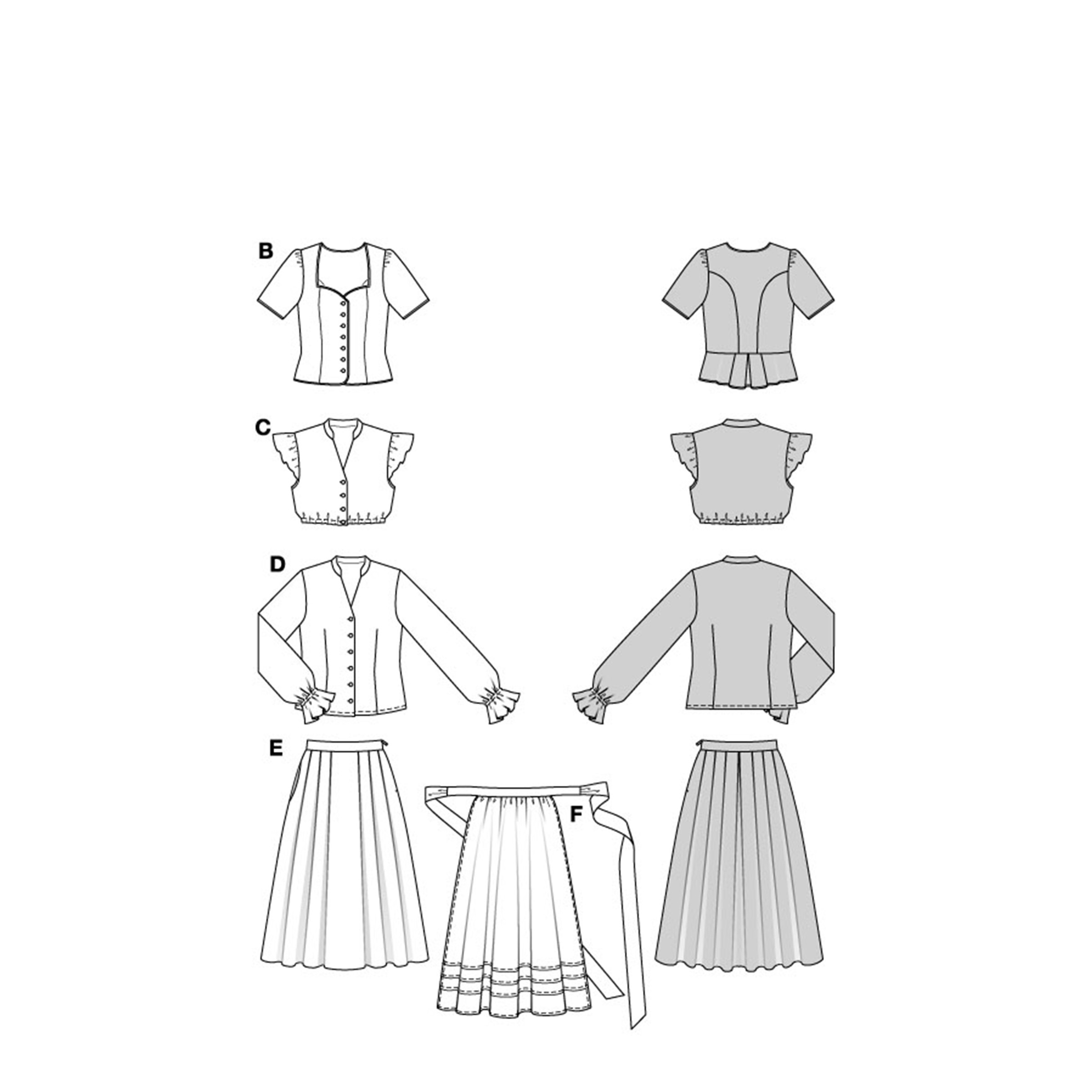 Burda Style-Schnittmuster - langes Dirndl - Rock und Bluse - 5625 – Bild 9
