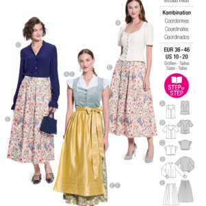 Burda Style-Schnittmuster - langes Dirndl - Rock und Bluse - 5625