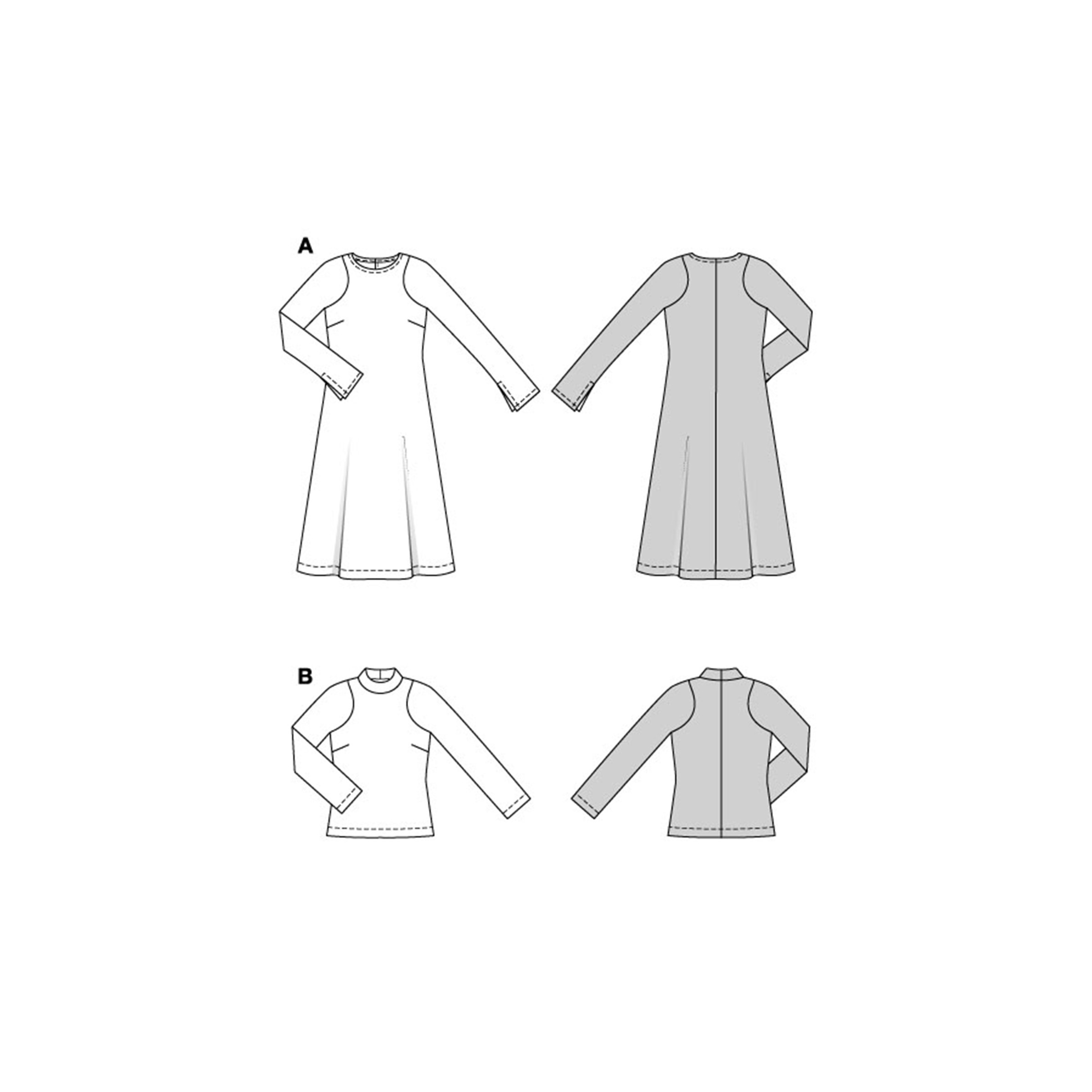 Burda Style Schnittmuster Nr. 5599 - Shirt oder Kleid - schlicht und elegant – Bild 8