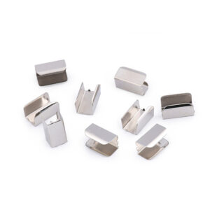 10 Stück Verbindungsstück aus Metall für flache Kordeln und Gummibänder, Breite 8 mm