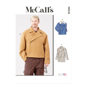 McCalls Schnittmuster M8638 - doppelreihig geknöpfte Herrenjacke