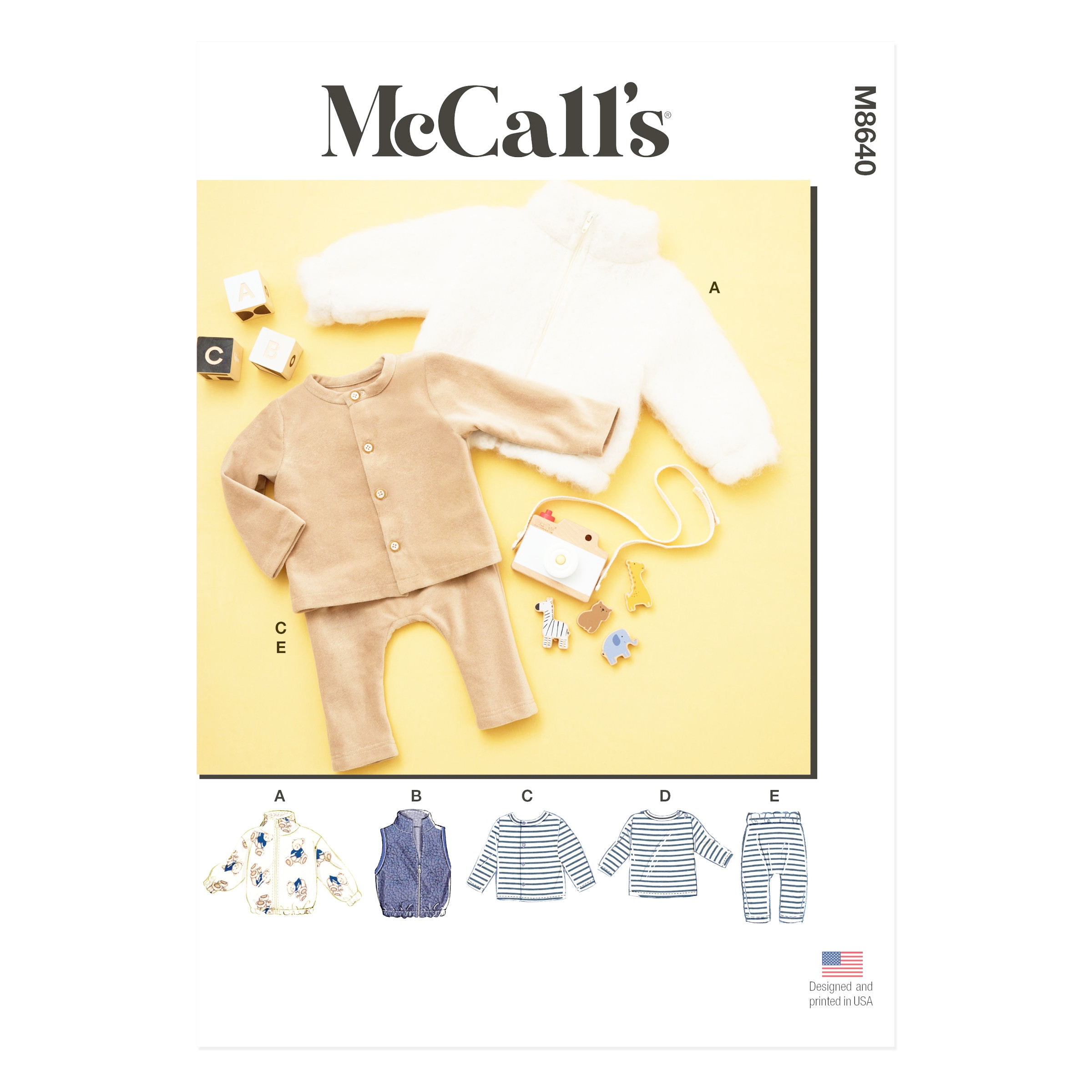 McCalls Schnittmuster M8640 - Babykombination - Hose und Oberteile