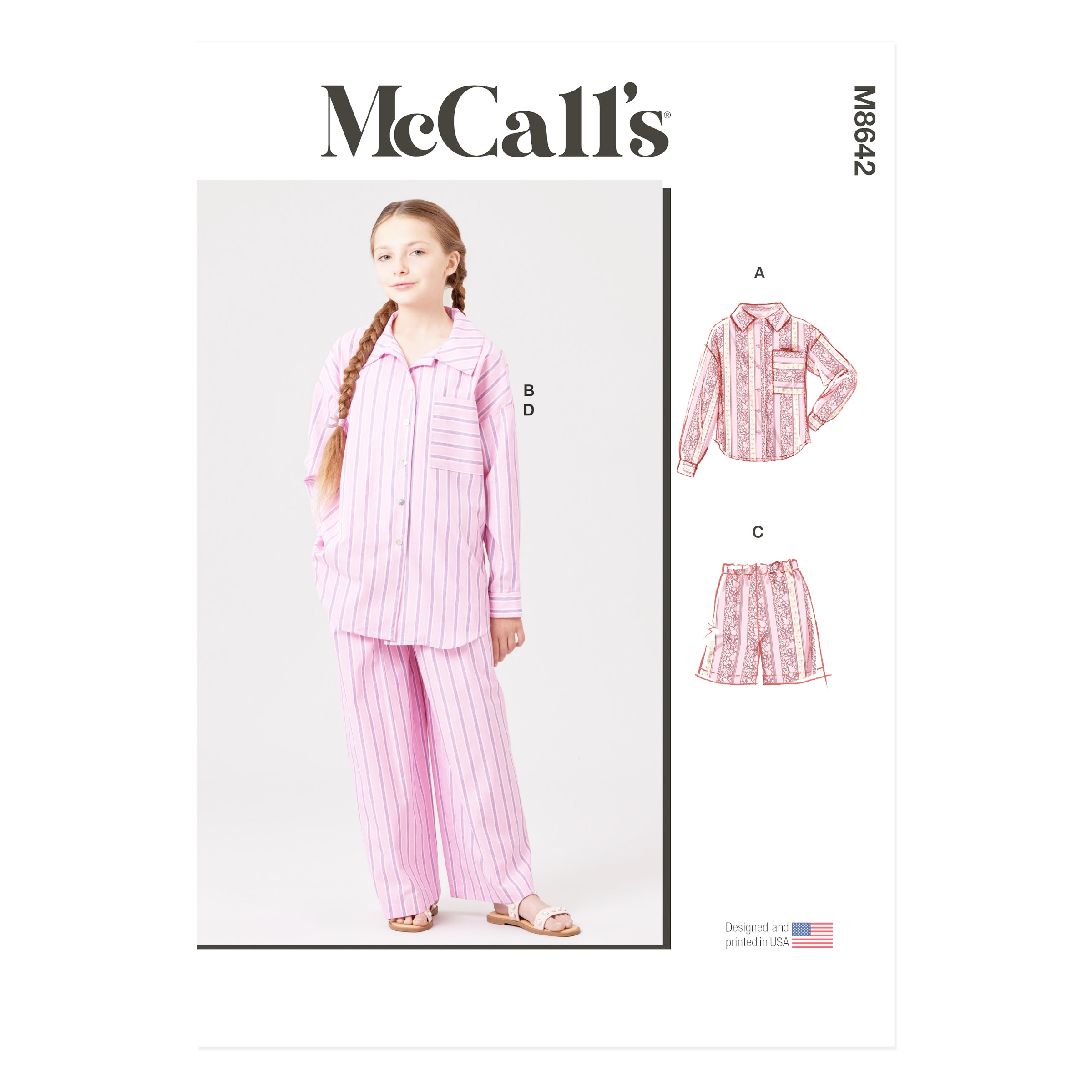 McCalls Schnittmuster M8642 - Nachtwäsche - Schlafanzug