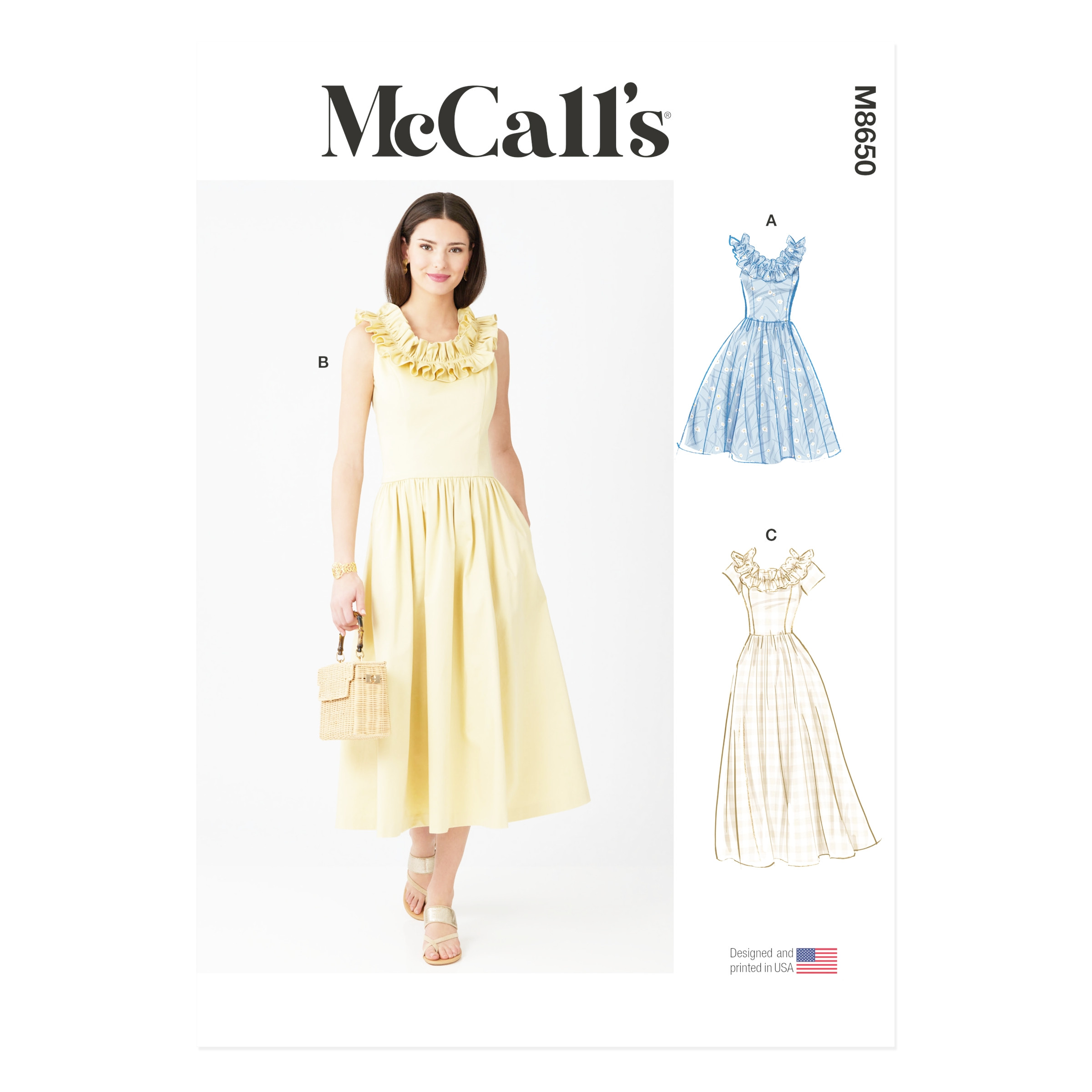 McCalls Schnittmuster M8650 - Sommerkleid mit Rüschenkragen