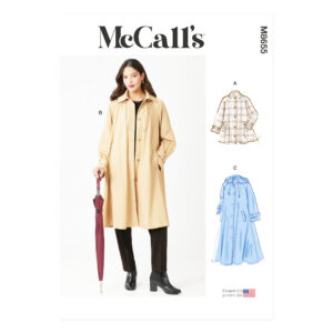 McCalls Schnittmuster M8655 - leichter Mantel , Jacke für Damen