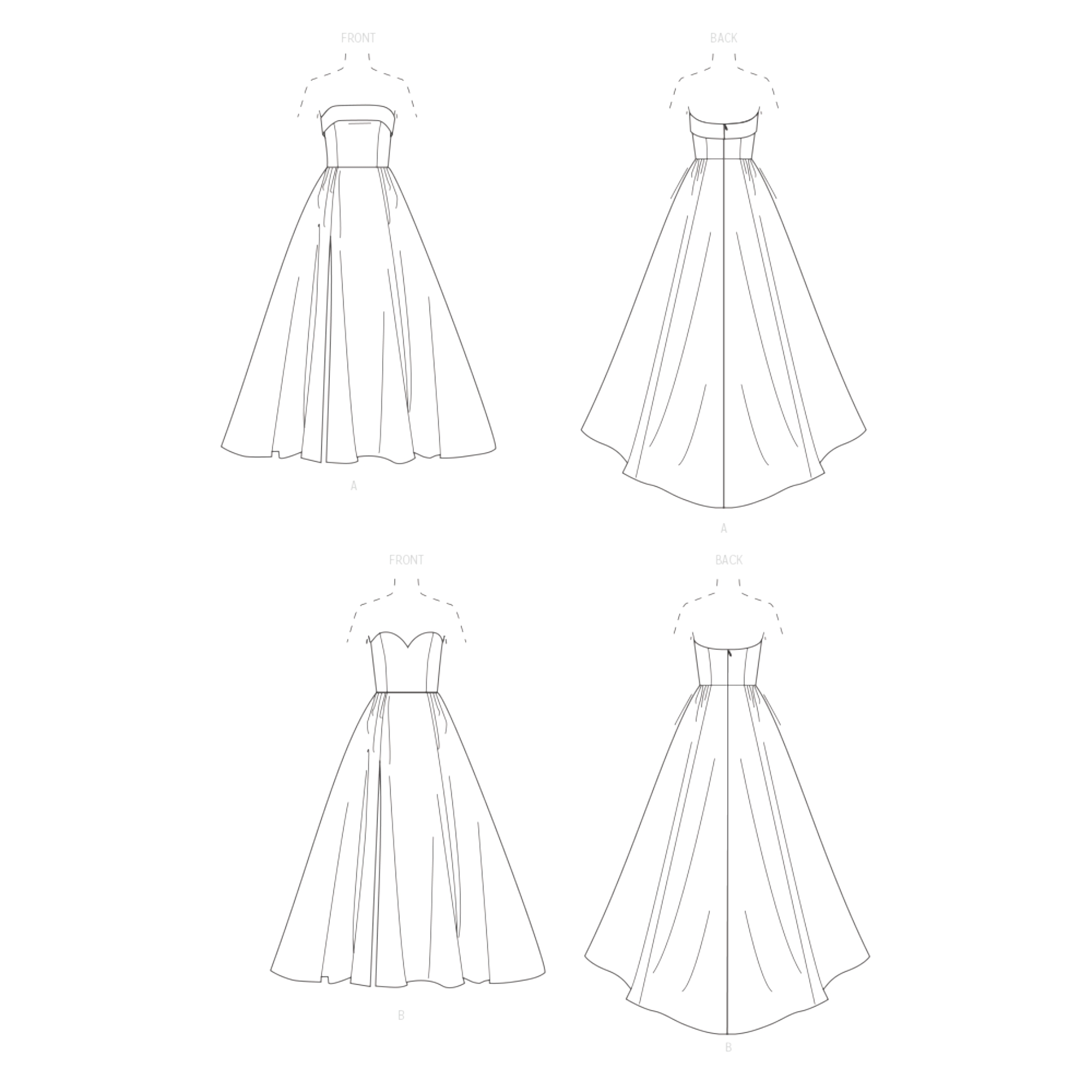 McCalls Schnittmuster M8653 - Kleid mit Corsagenoberteil - Hochzeitskleid – Bild 6