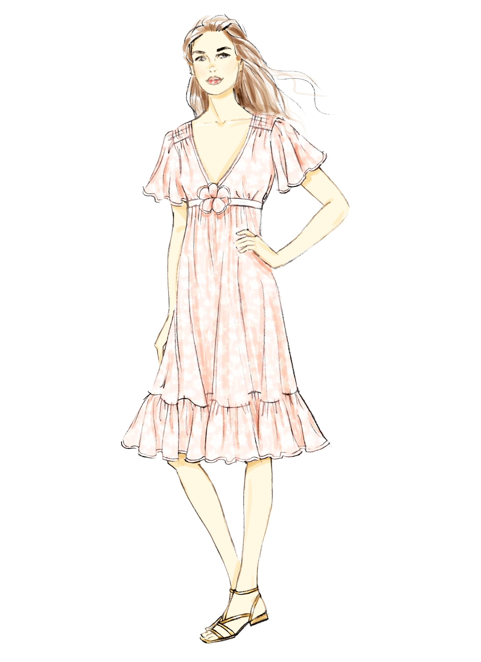 McCalls Schnittmuster M8643 - legeres Kleid mit hoher Taille – Bild 3
