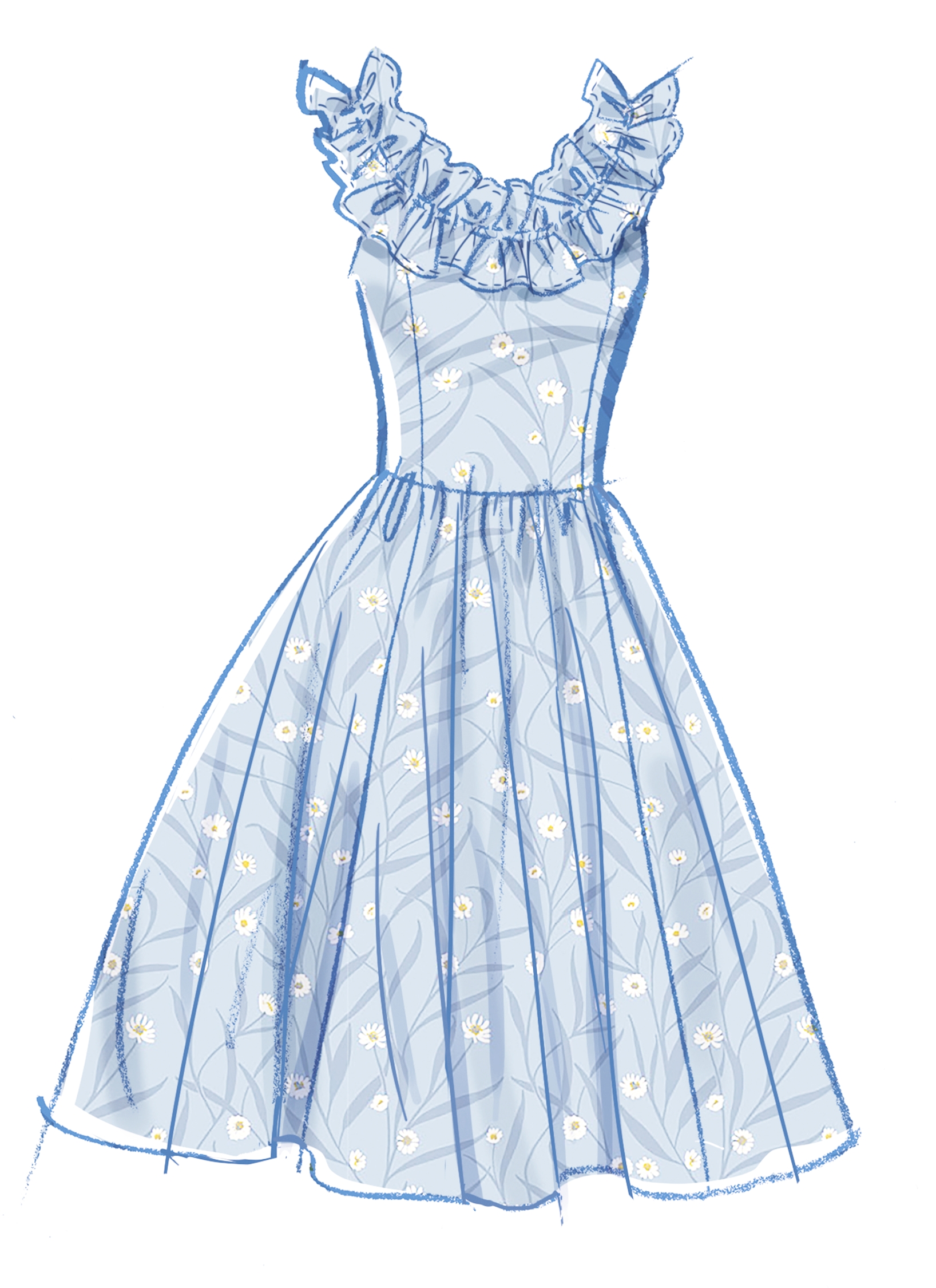 McCalls Schnittmuster M8650 - Sommerkleid mit Rüschenkragen – Bild 3