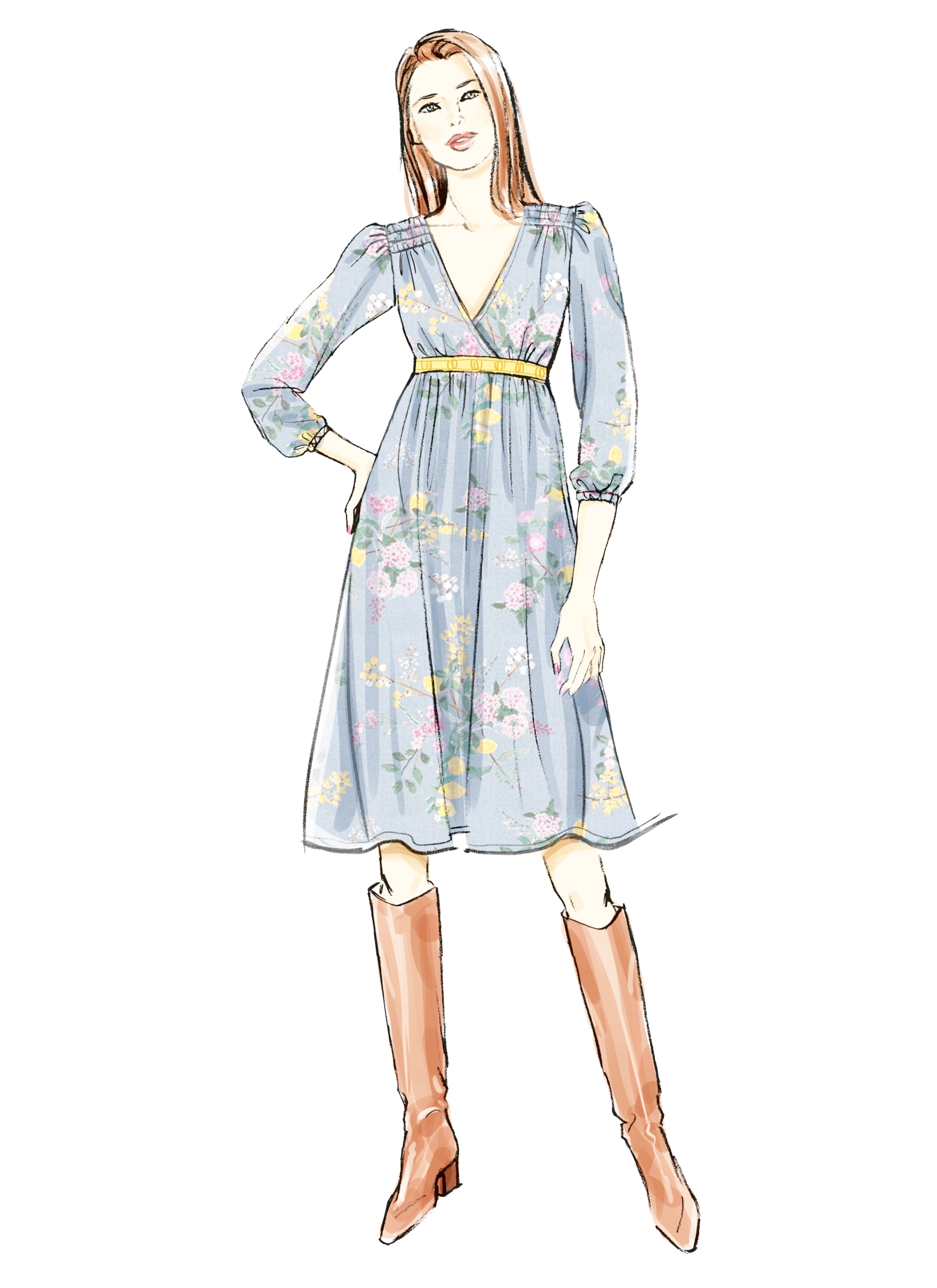 McCalls Schnittmuster M8643 - legeres Kleid mit hoher Taille – Bild 4