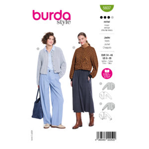 Burda Style Schnittmuster Nr. 5607 - kurze Damenjacke - Strickjacke
