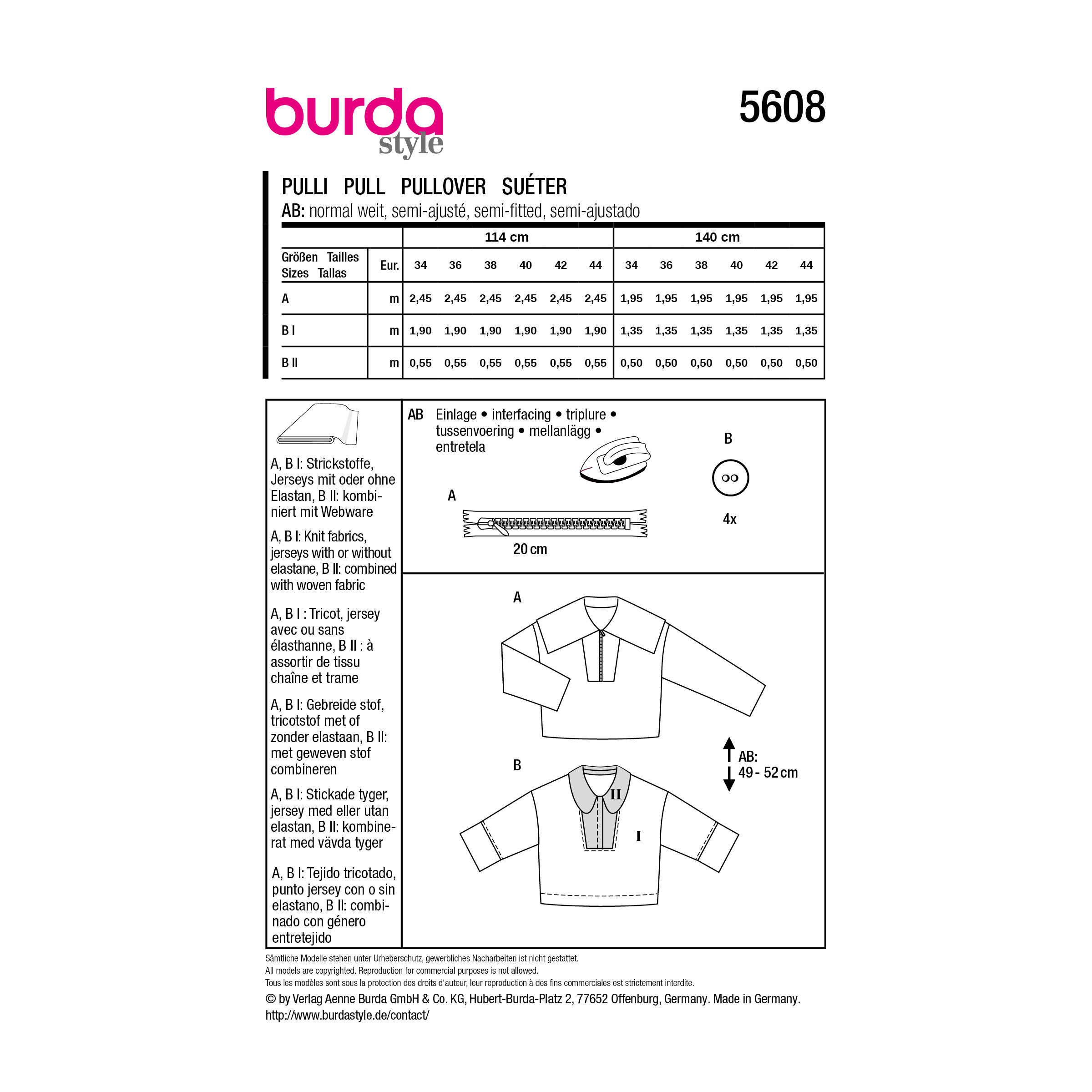 Burda Style Schnittmuster Nr. 5608 - Damenpullover - Troyer – Bild 9