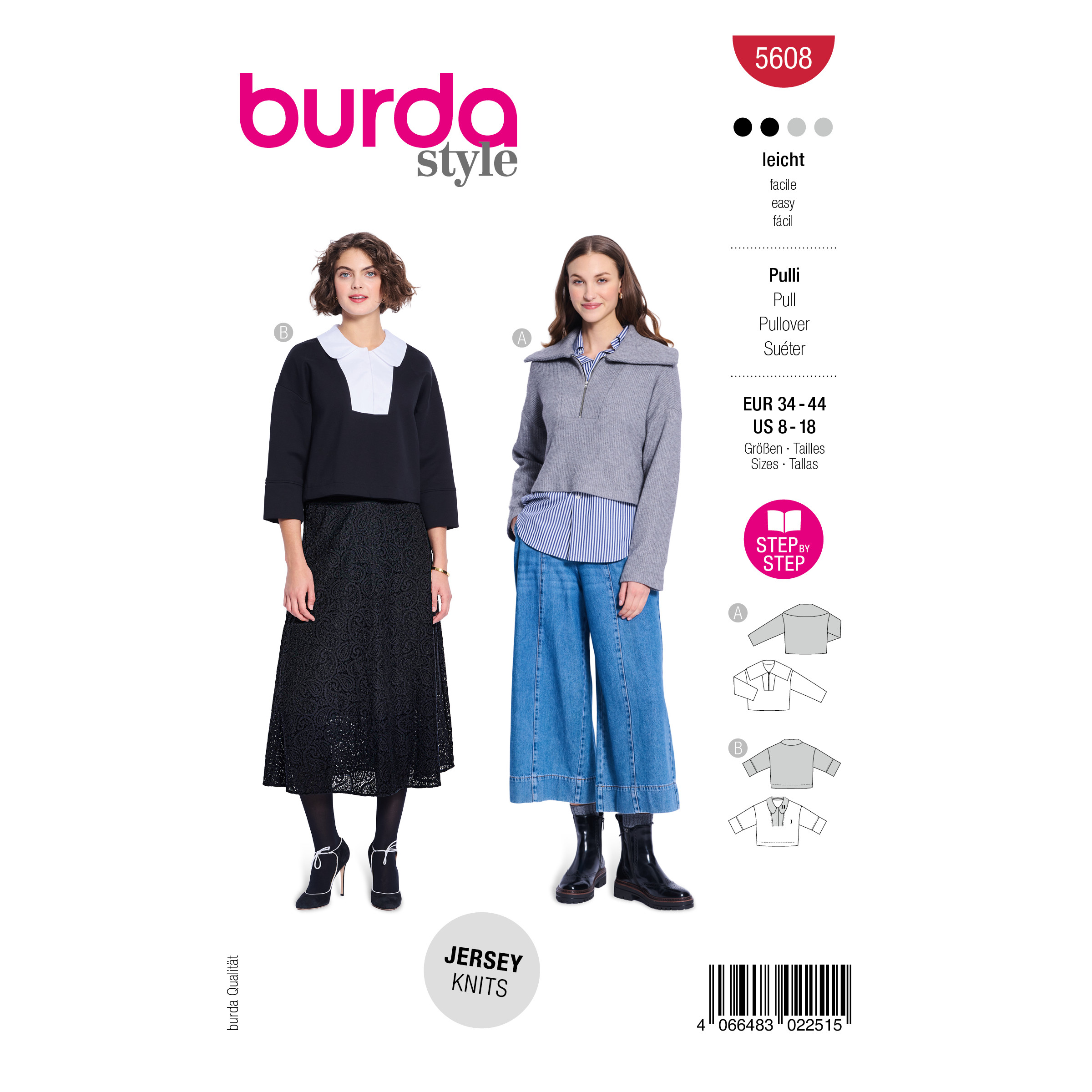Burda Style Schnittmuster Nr. 5608 - Damenpullover - Troyer