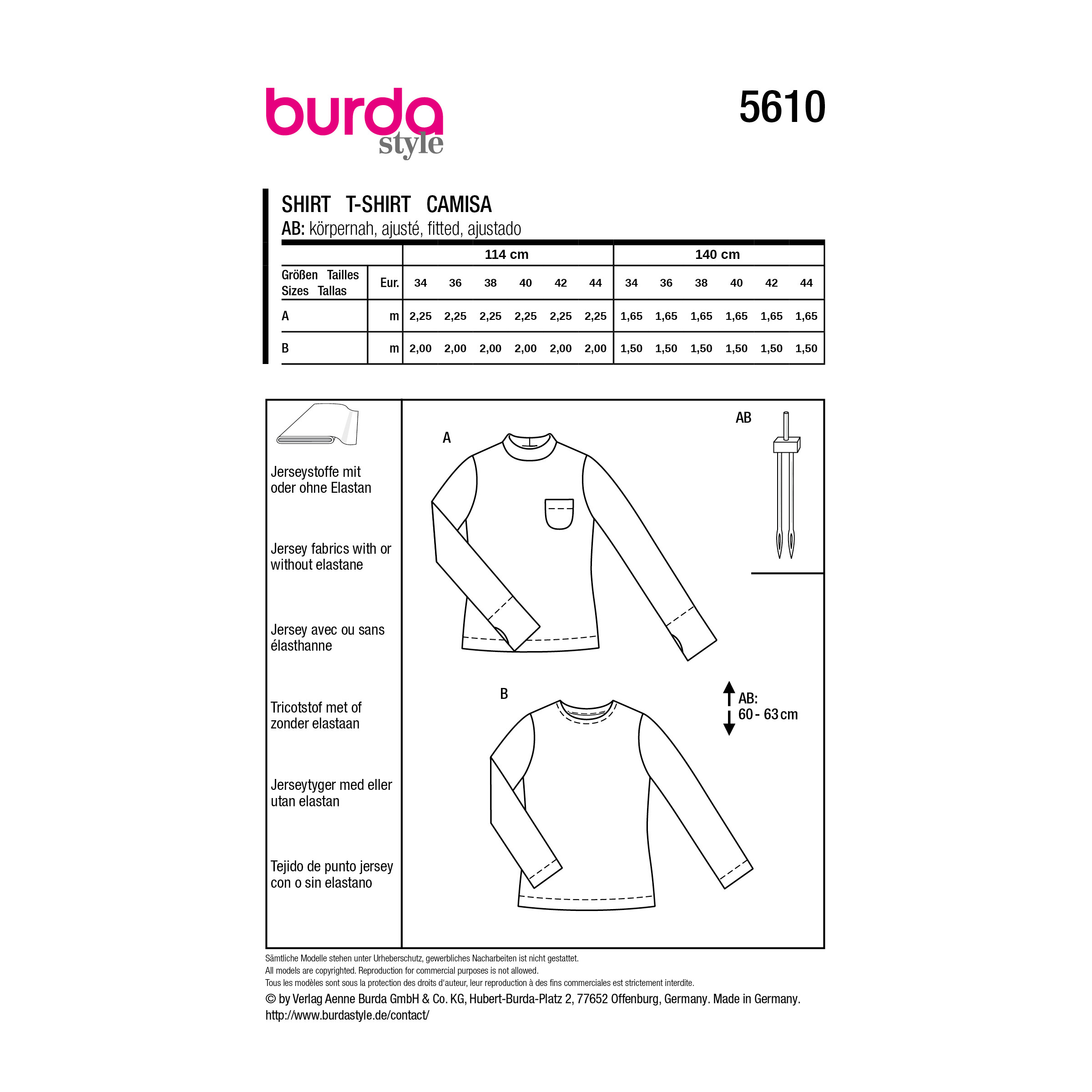 Burda Style Schnittmuster Nr. 5610 - Damenpullover - Damenshirt – Bild 9