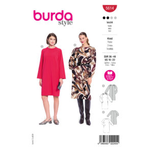 Burda Style Schnittmuster Nr. 5614 - schlichtes Kleid mit Raglanärmel