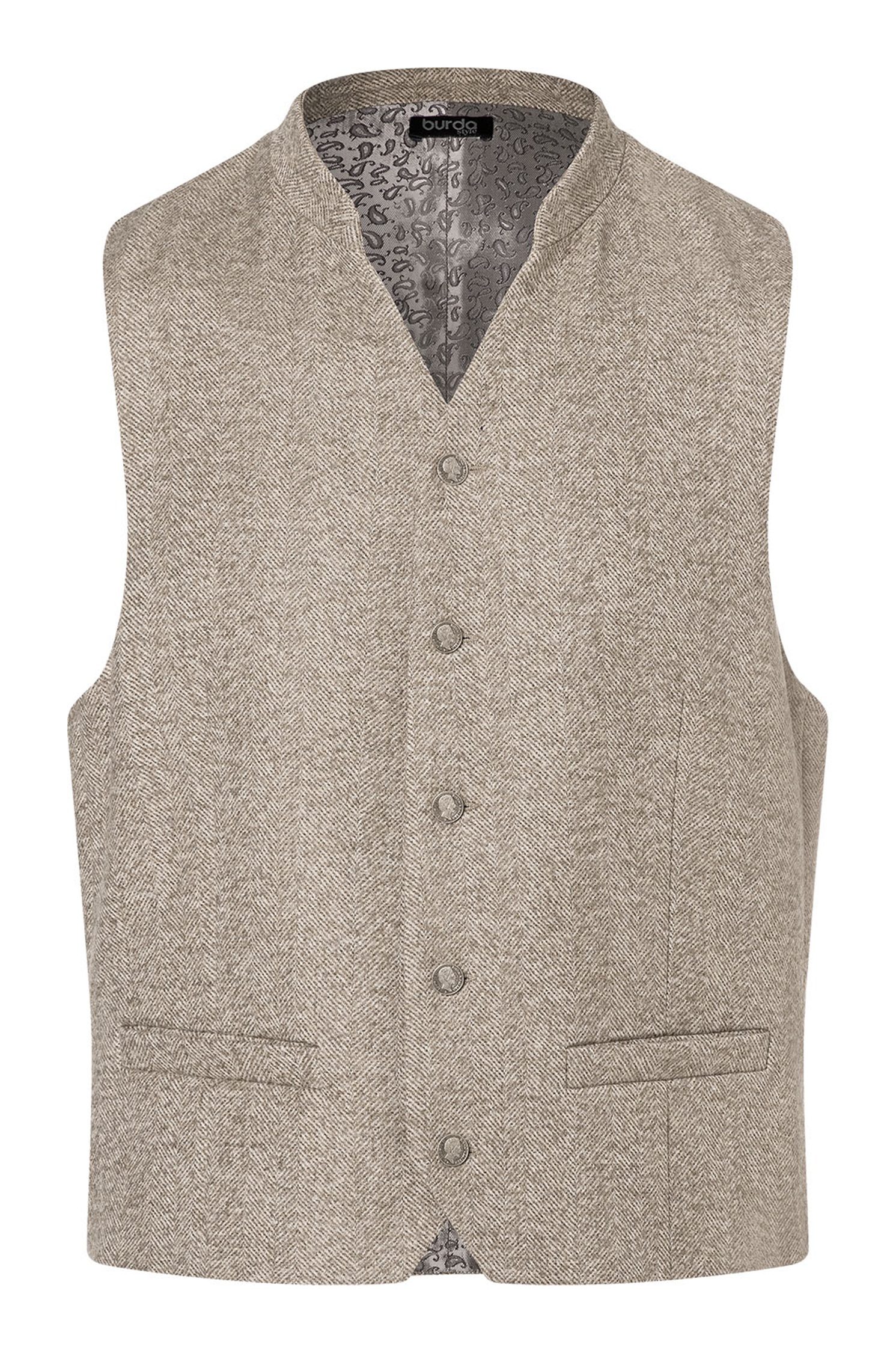 Burda Style Schnittmuster Nr. 5624 - lässige Herrenweste - Trachtenweste – Bild 4
