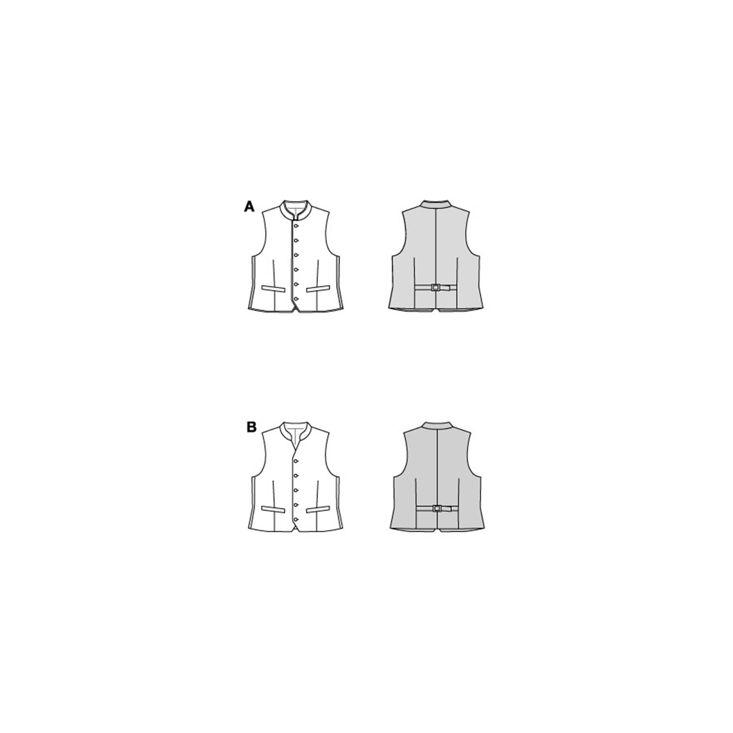 Burda Style Schnittmuster Nr. 5624 - lässige Herrenweste - Trachtenweste – Bild 10
