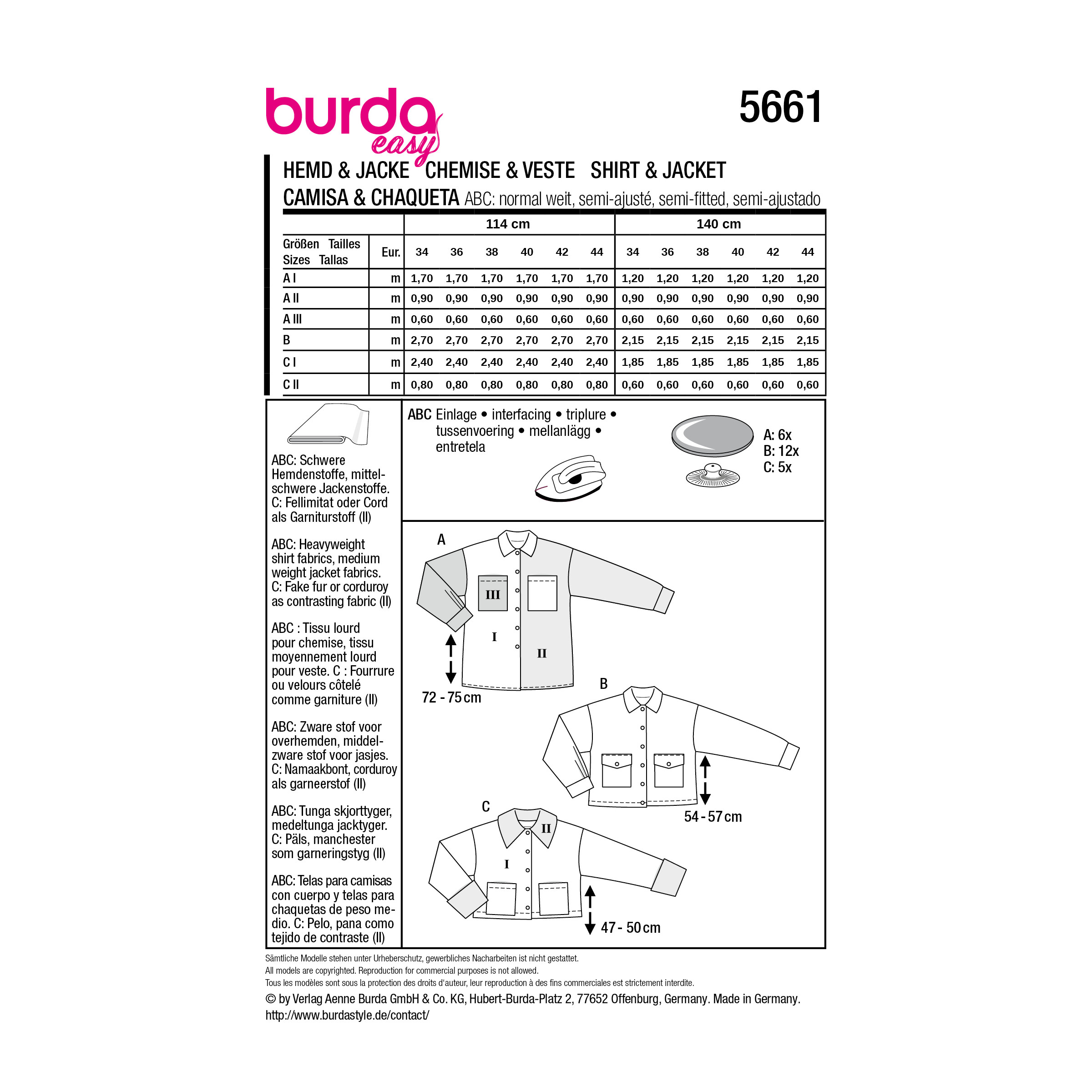 Burda Style Schnittmuster Nr. 5661 - Damenjacke - Jeansjacke - kurze Jacke – Bild 12