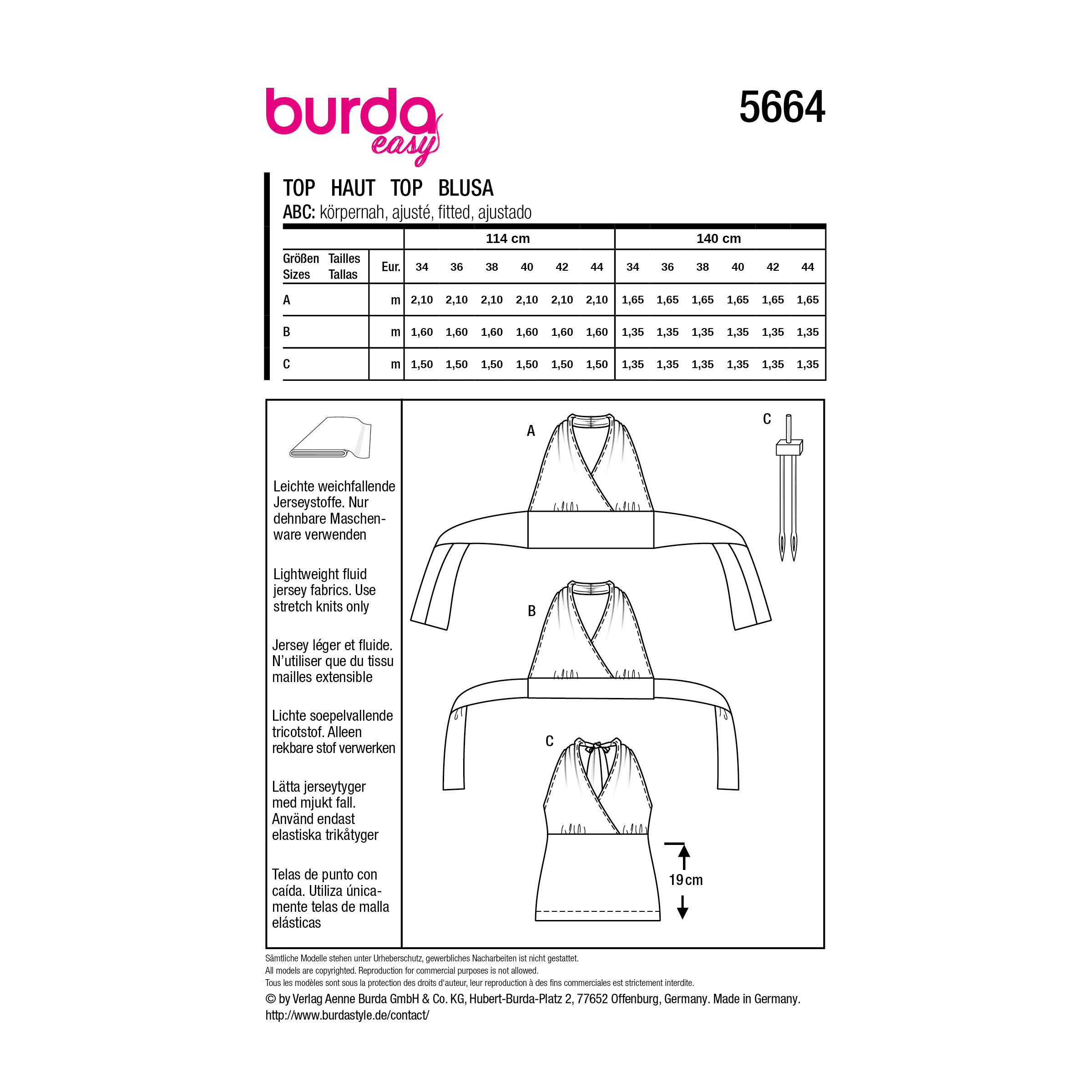 Burda Style Schnittmuster Nr. 5664 - Wickeloberteil - Wickeltop für Damen – Bild 12