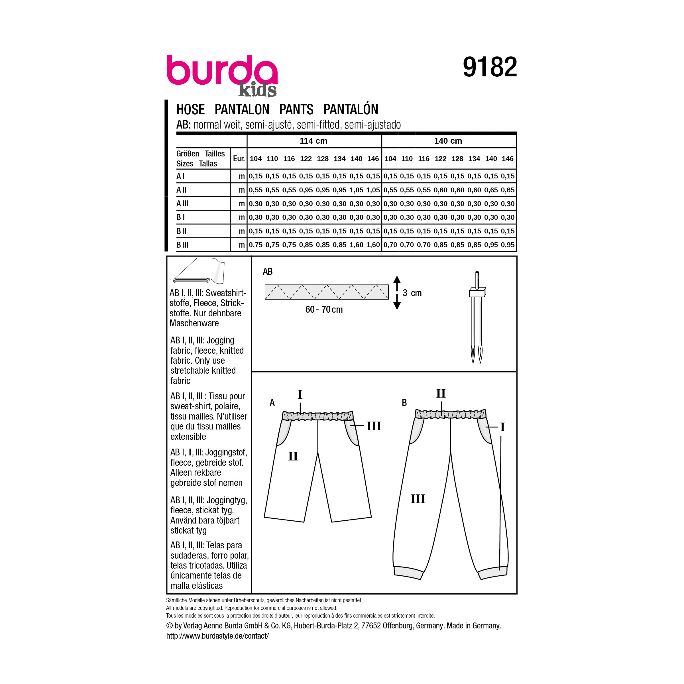 Burda Style Schnittmuster Nr. 9182 - Shirthose für Kinder – Bild 7