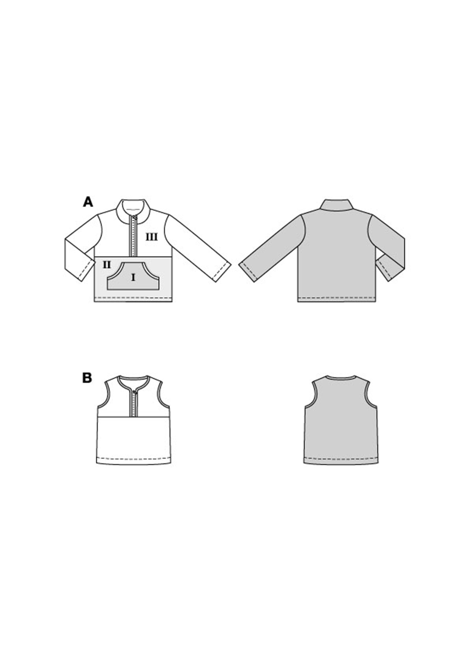 Burda Style Schnittmuster Nr. 9183 - Sweatshirt oder Sweatweste für Kinder – Bild 6