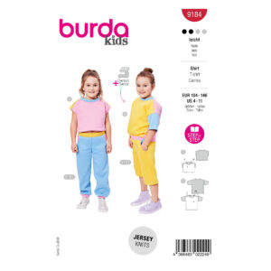Burda Style Schnittmuster Nr. 9184 - T-shirt oder Top für Kinder