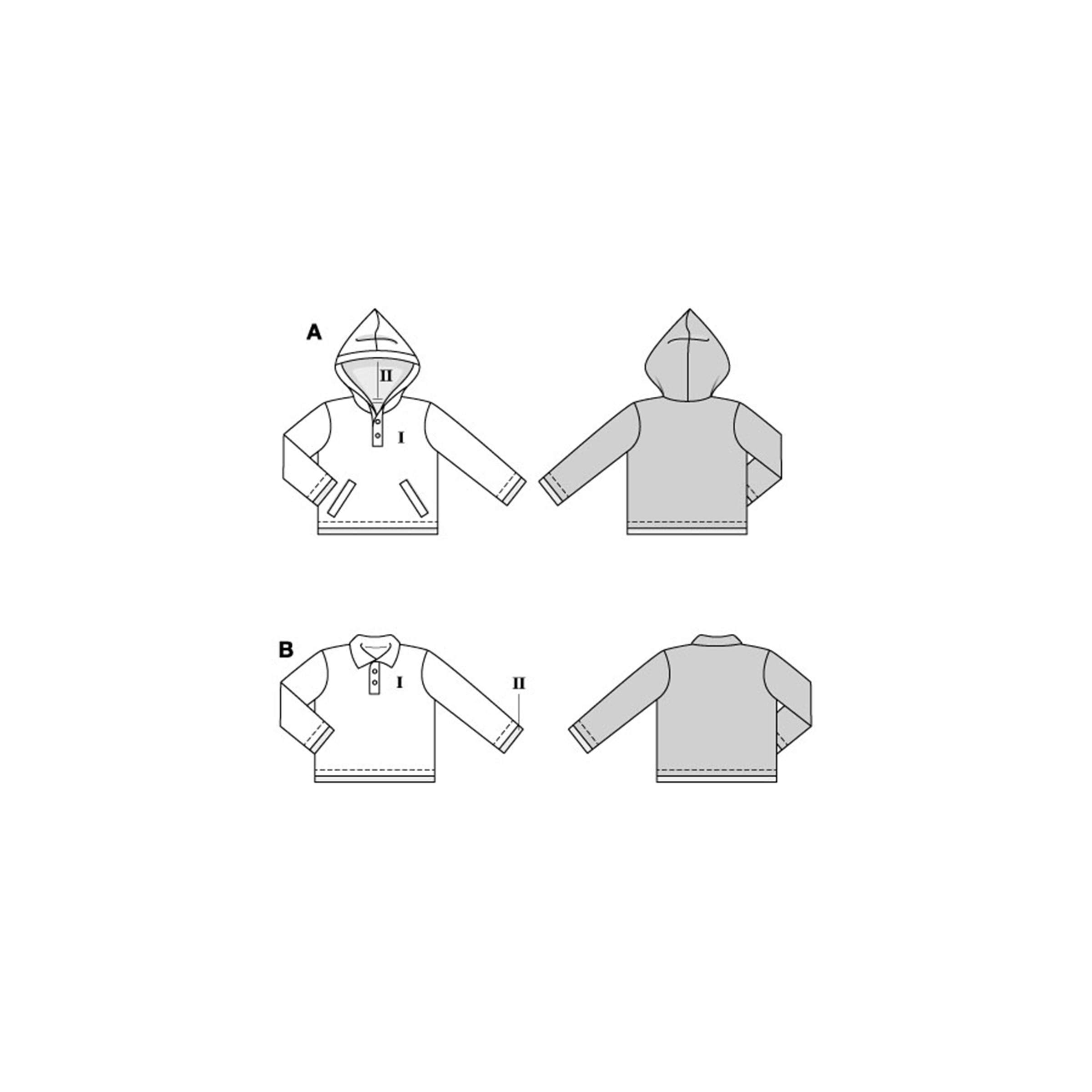 Burda Style Schnittmuster Nr. 9185 - Kinderpullover - Kinderhoodie – Bild 6