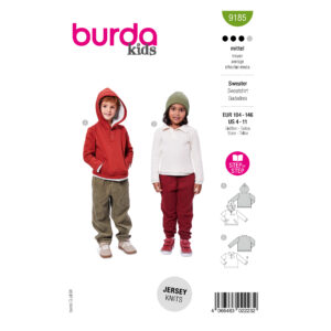 Burda Style Schnittmuster Nr. 9185 - Kinderpullover - Kinderhoodie