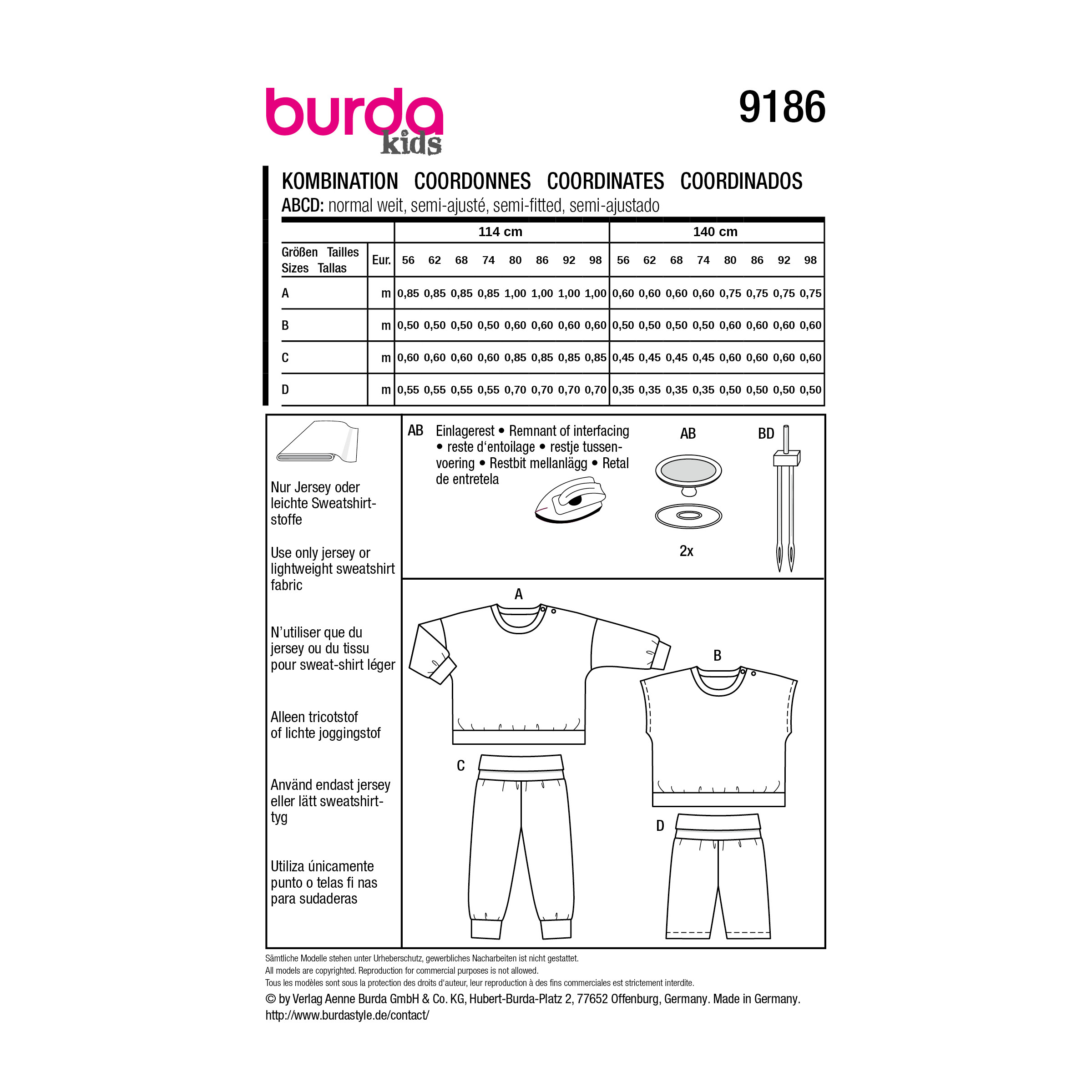 Burda Style Schnittmuster Nr. 9186 - Schlafanzug für Kinder – Bild 9
