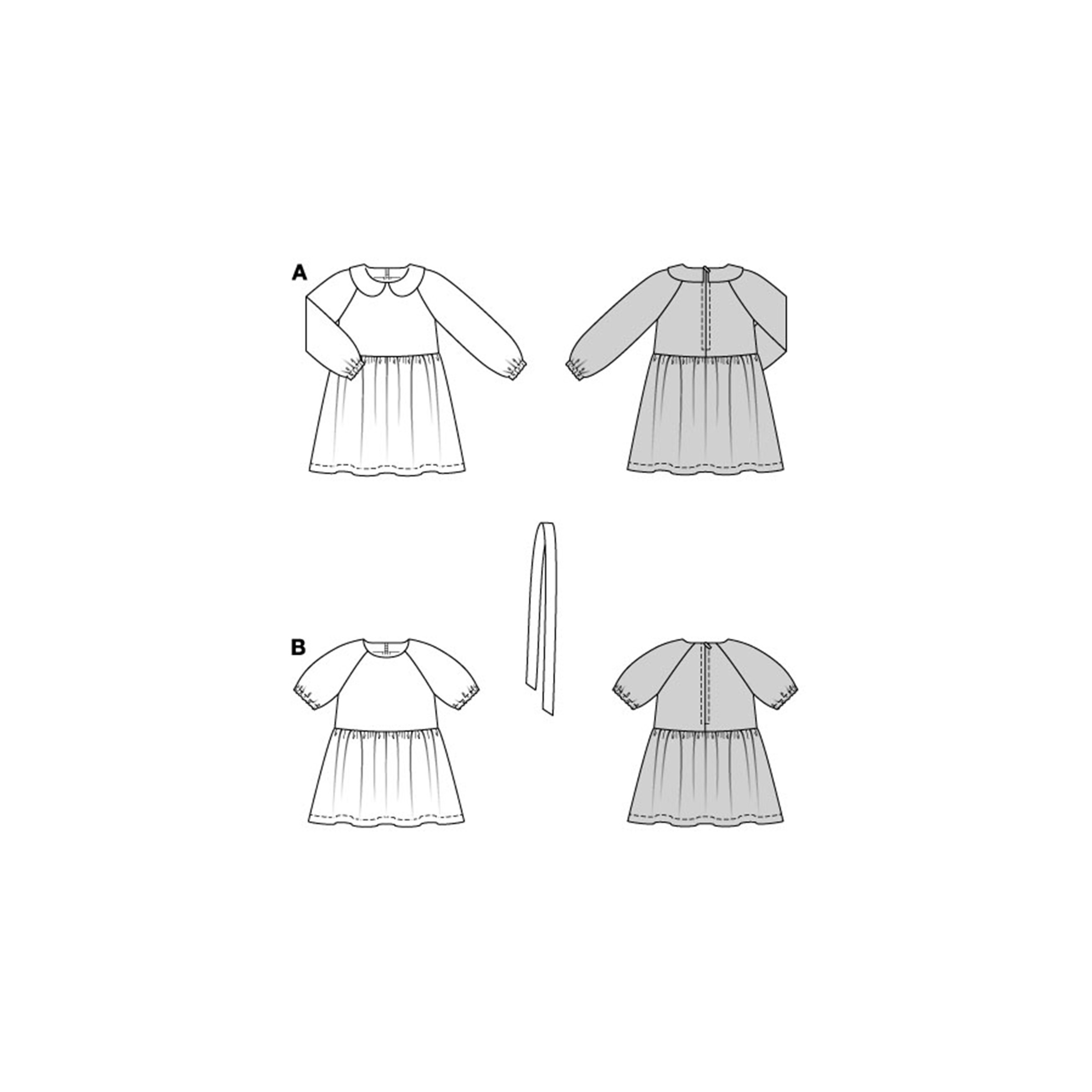 Burda Style Schnittmuster Nr. 9189 - Kinderkleid mit angesetztem Rockteil – Bild 6